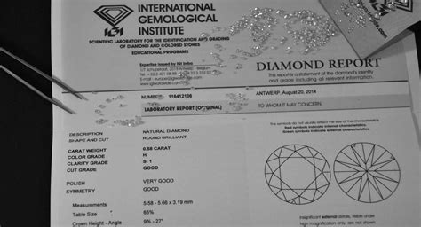 Certificati dei diamanti: IGI, GIA o HRD .